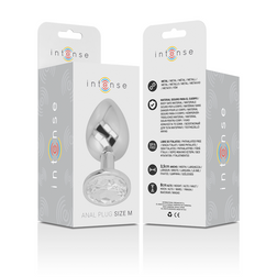 INTENSE PLUG ANAL EN METAL ALUMINIUM AVEC CRISTAL DARGENT TAILLE M