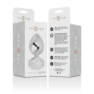 INTENSE PLUG ANAL EN METAL ALUMINIUM AVEC CRISTAL DARGENT TAILLE M