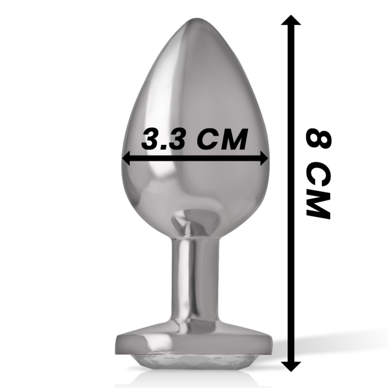 INTENSE PLUG ANAL EN METAL ALUMINIUM AVEC CRISTAL DARGENT TAILLE M