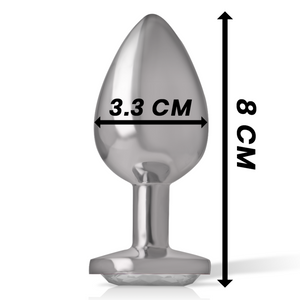 INTENSE PLUG ANAL EN METAL ALUMINIUM AVEC CRISTAL DARGENT TAILLE M