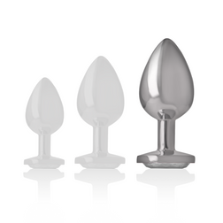 INTENSE PLUG ANAL EN METAL ALUMINIUM AVEC CRISTAL DARGENT TAILLE L