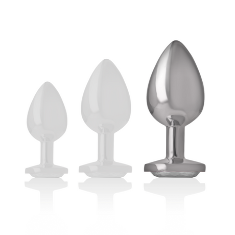 INTENSE PLUG ANAL EN METAL ALUMINIUM AVEC CRISTAL DARGENT TAILLE L