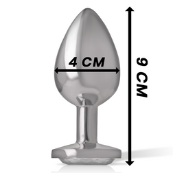 INTENSE PLUG ANAL EN METAL ALUMINIUM AVEC CRISTAL DARGENT TAILLE L