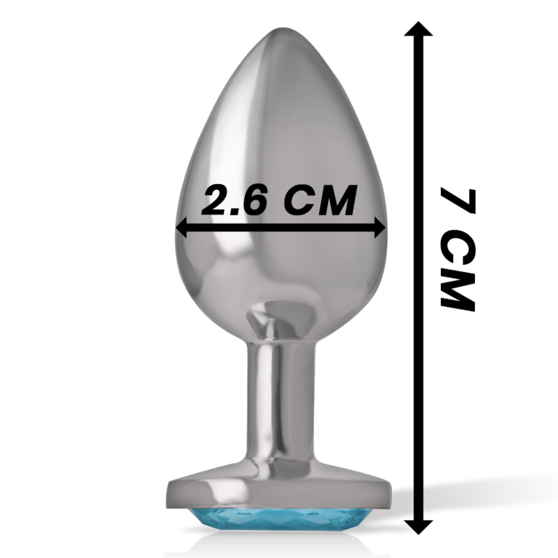 Plug bijou métal cristal bleu 7 cm — en situation