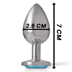 Plug bijou métal cristal bleu 7 cm — en situation