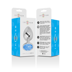 Plug bijou métal cristal bleu 7 cm — emballage