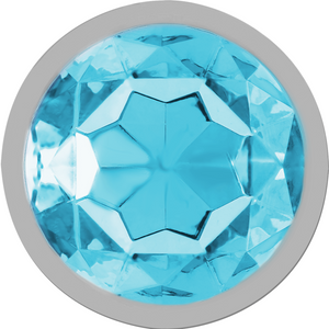 Plug bijou métal cristal bleu 7 cm — vue détaillée