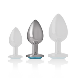 INTENSE PLUG ANAL EN METAL ALUMINIUM AVEC VERRE BLEU TAILLE M