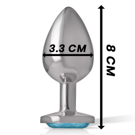 INTENSE PLUG ANAL EN METAL ALUMINIUM AVEC VERRE BLEU TAILLE M