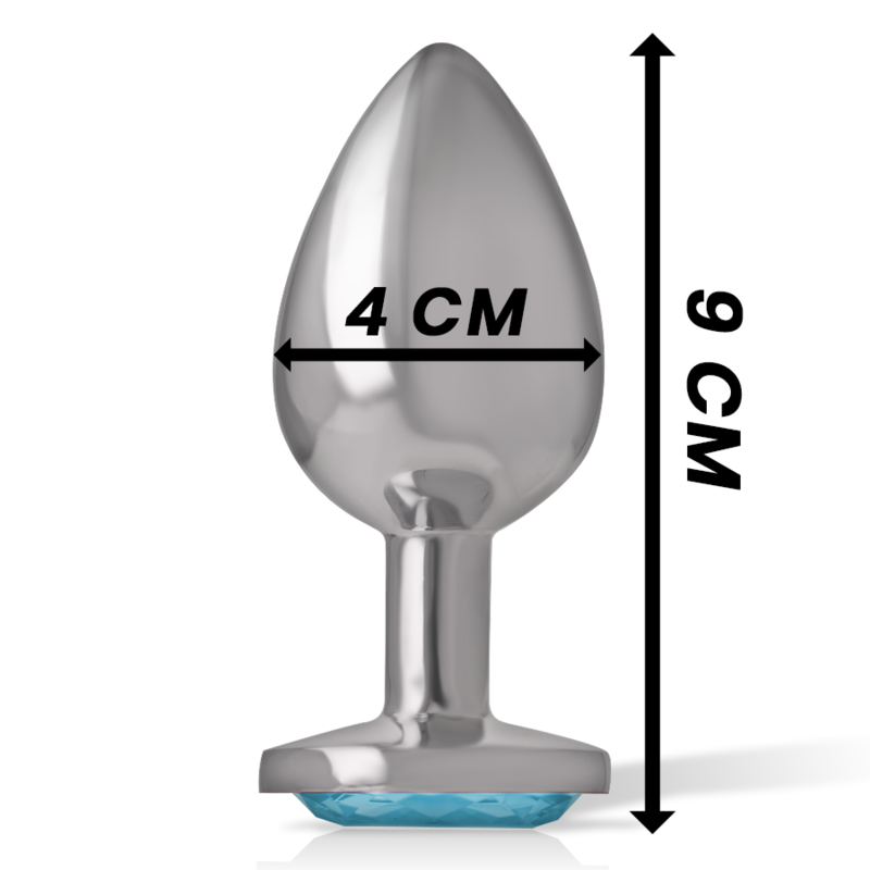 Plug bijou métal cristal bleu 9,5 cm — en situation