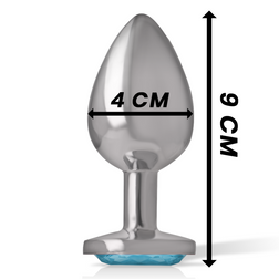 Plug bijou métal cristal bleu 9,5 cm — en situation