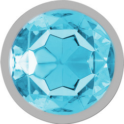 Plug bijou métal cristal bleu 9,5 cm — vue détaillée