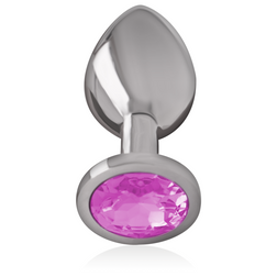INTENSE PLUG ANAL EN METAL ALUMINIUM AVEC CRISTAL ROSE TAILLE S