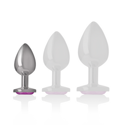 INTENSE PLUG ANAL EN METAL ALUMINIUM AVEC CRISTAL ROSE TAILLE S