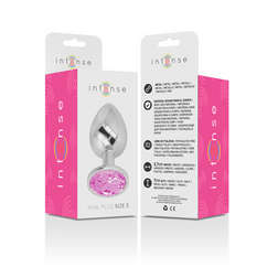 INTENSE PLUG ANAL EN METAL ALUMINIUM AVEC CRISTAL ROSE TAILLE S