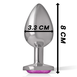 INTENSE PLUG ANAL EN METAL ALUMINIUM AVEC CRISTAL ROSE TAILLE M