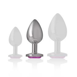 INTENSE PLUG ANAL EN METAL ALUMINIUM AVEC CRISTAL ROSE TAILLE M