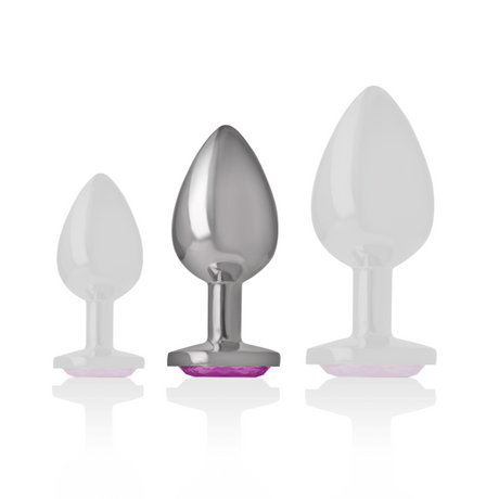 INTENSE PLUG ANAL EN METAL ALUMINIUM AVEC CRISTAL ROSE TAILLE M