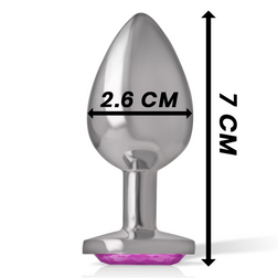 INTENSE PLUG ANAL EN METAL ALUMINIUM AVEC CRISTAL ROSE TAILLE S