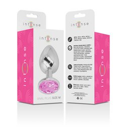 INTENSE PLUG ANAL EN METAL ALUMINIUM AVEC CRISTAL ROSE TAILLE M