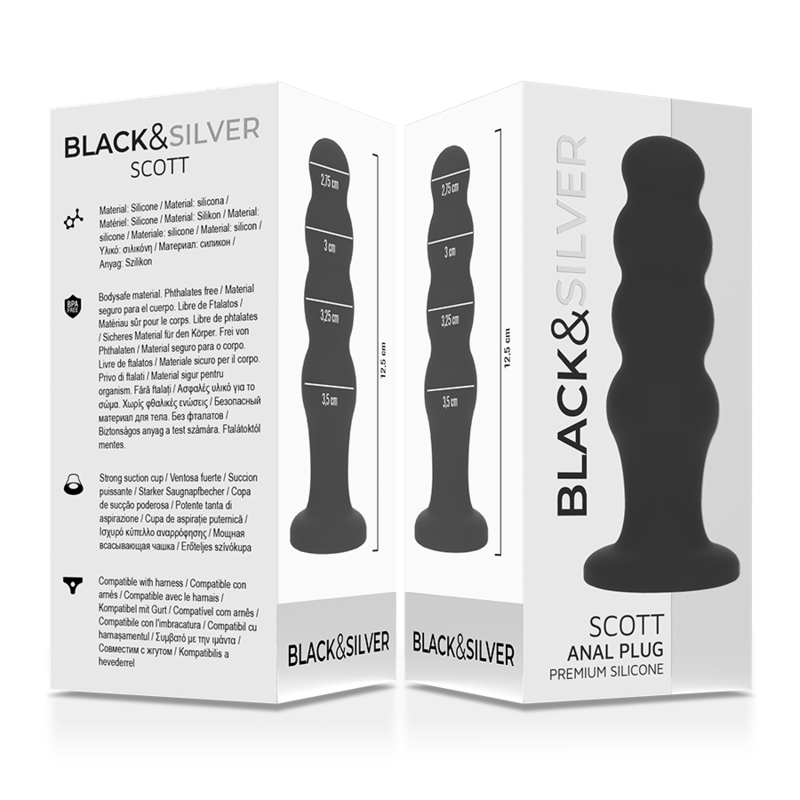 BLACKSILVER PLUG ANAL EN SILICONE SCOTT PREMIUM NOIR