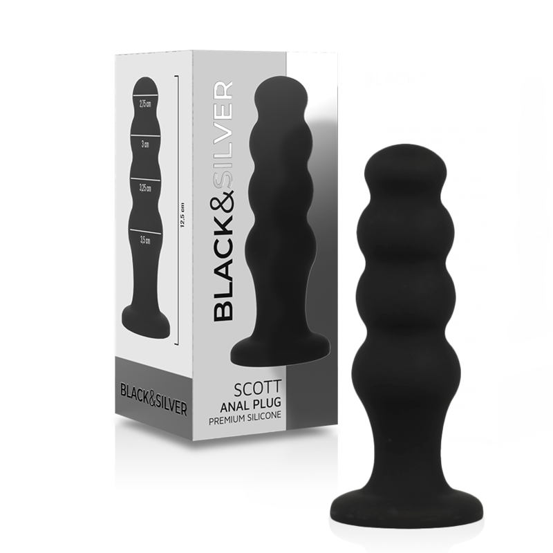 BLACKSILVER PLUG ANAL EN SILICONE SCOTT PREMIUM NOIR