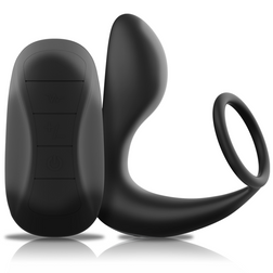 Masseur prostatique vibrant avec cockring télécommandé