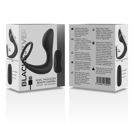 Masseur prostatique vibrant avec cockring télécommandé — emballage