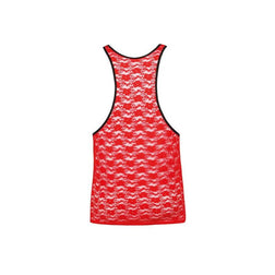 Débardeur en dentelle florale rouge transparente — Brave XL