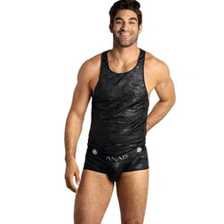Débardeur Electro S noir en microfibre motif camouflage