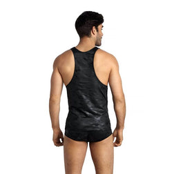 Débardeur noir en microfibre motif camouflage — Electro S