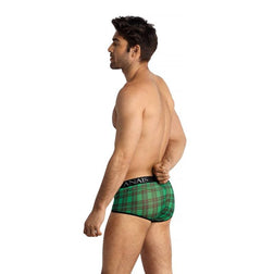 Boxer trunk vert tartan carreaux noirs — Magic