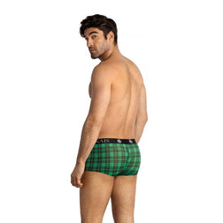 Boxer trunk vert tartan carreaux noirs — Magic