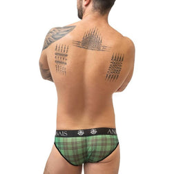 Slip homme tartan vert élasthanne taille S — Magic Slip