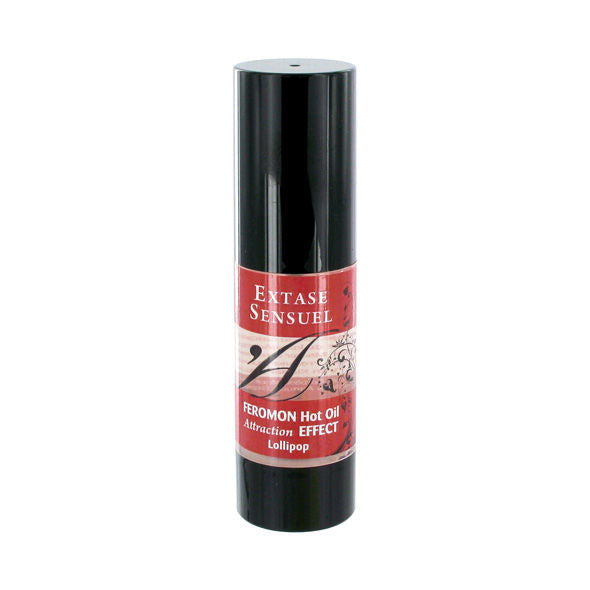 Huile de massage chauffante phéromones arome sucette 30 ml — vue de profil