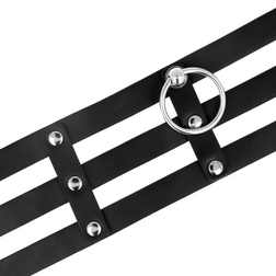 3-band vegan leather choker with O ring — Coquette — view 5