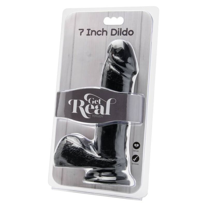 GET REAL GODE 18 CM AVEC BOULES NOIR