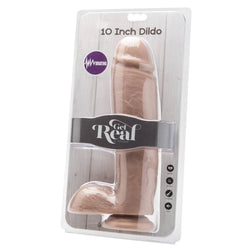 XL realistic vibrating dildo with testicles and suction cup 25.5 cm