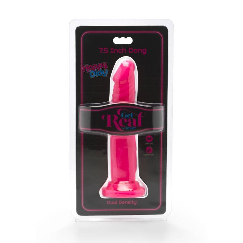 GET REAL HAPPY DICKS DONG 19 CM ROSE