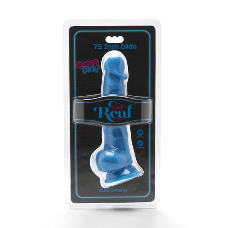 GET REAL HAPPY DICKS 19 CM AVEC BALLES BLEU