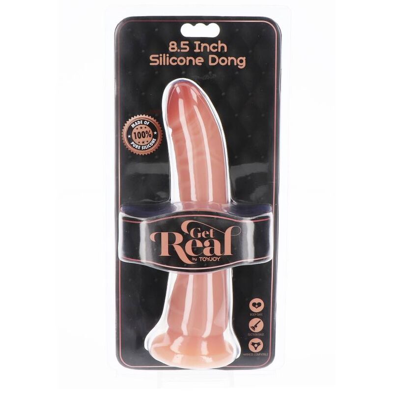 Gode courbé 21 cm avec ventouse — vue de profil