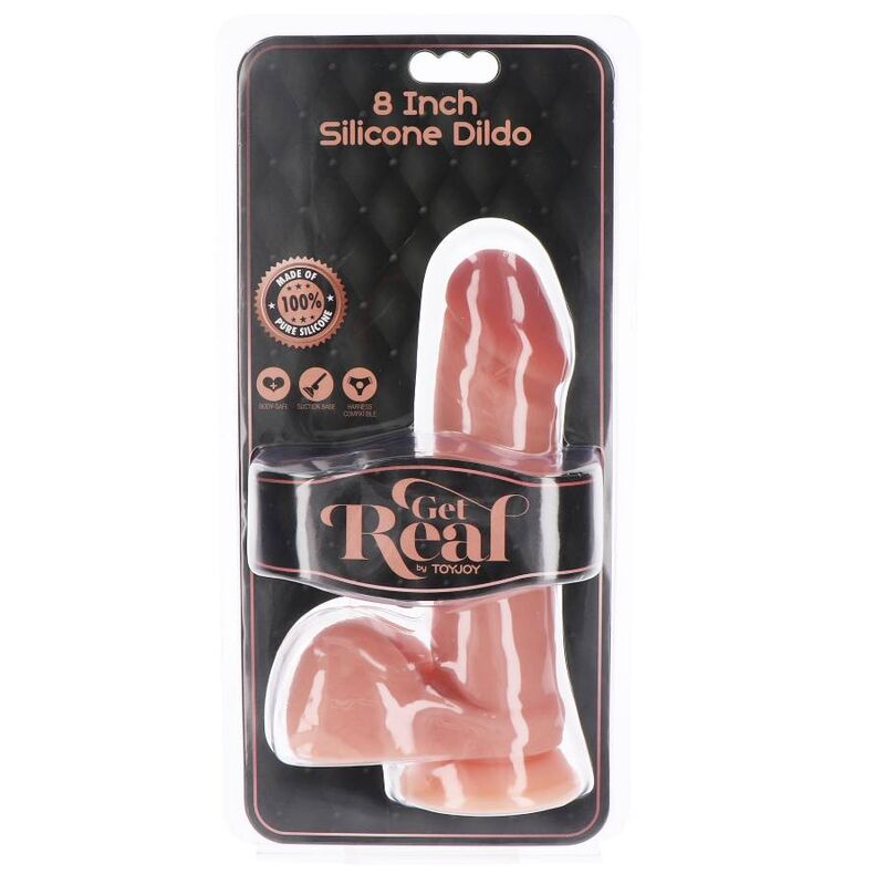 GET REAL GODE EN SILICONE 205 CM AVEC BALLES PEAU