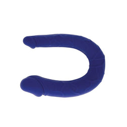 Mini dildo doble realista azul de 25 cm — textura visible