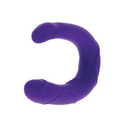 Mini double dong réaliste 30 cm violet — gros plan