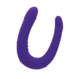 Mini double dong réaliste 30 cm violet — vue de profil