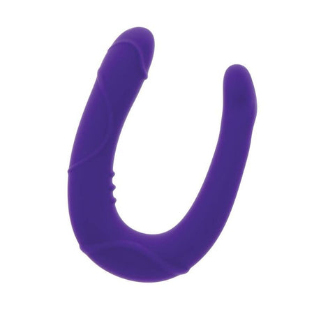 Mini double dong réaliste 25 cm violet — vue de profil
