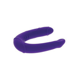 Mini double dong réaliste 30 cm violet — texture visible