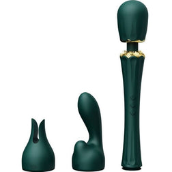 Zalo Kyro wand in green silicone, 29.1 cm, for intimate pleasure.
