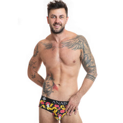 Lingerie sexy Jock bikini noir imprimé bananes pop