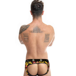 Jock bikini noir imprimé bananes pop — Banana